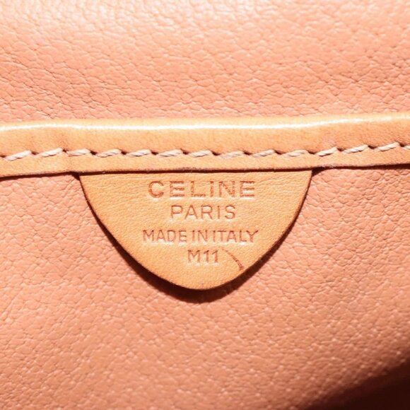 CELINE Macadam Canvas Hand Bag PVC Leather Brown Gold Auth - Picture 14 of 16